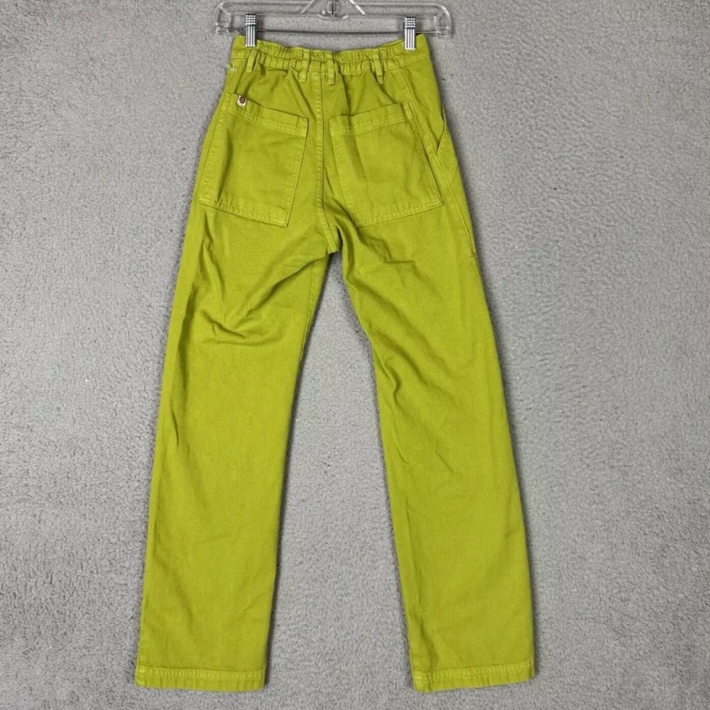 Big Bud Press Lime Green Work Pants Straight Leg Cotton XXS Baggy Loose Fit Hip - Picture 3 of 14